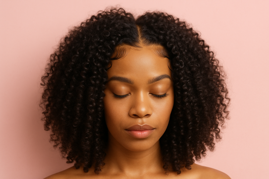 kinky curly wig nice edges and pink background