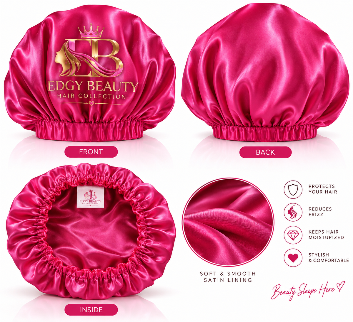 Edgy Beauty Silk & Slay Satin Bonnet